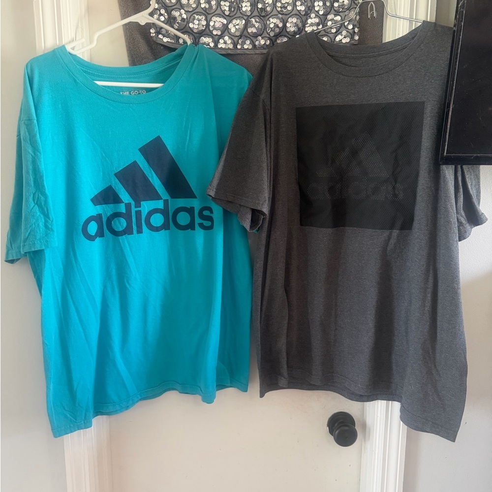 Two adidas tshirts size xl